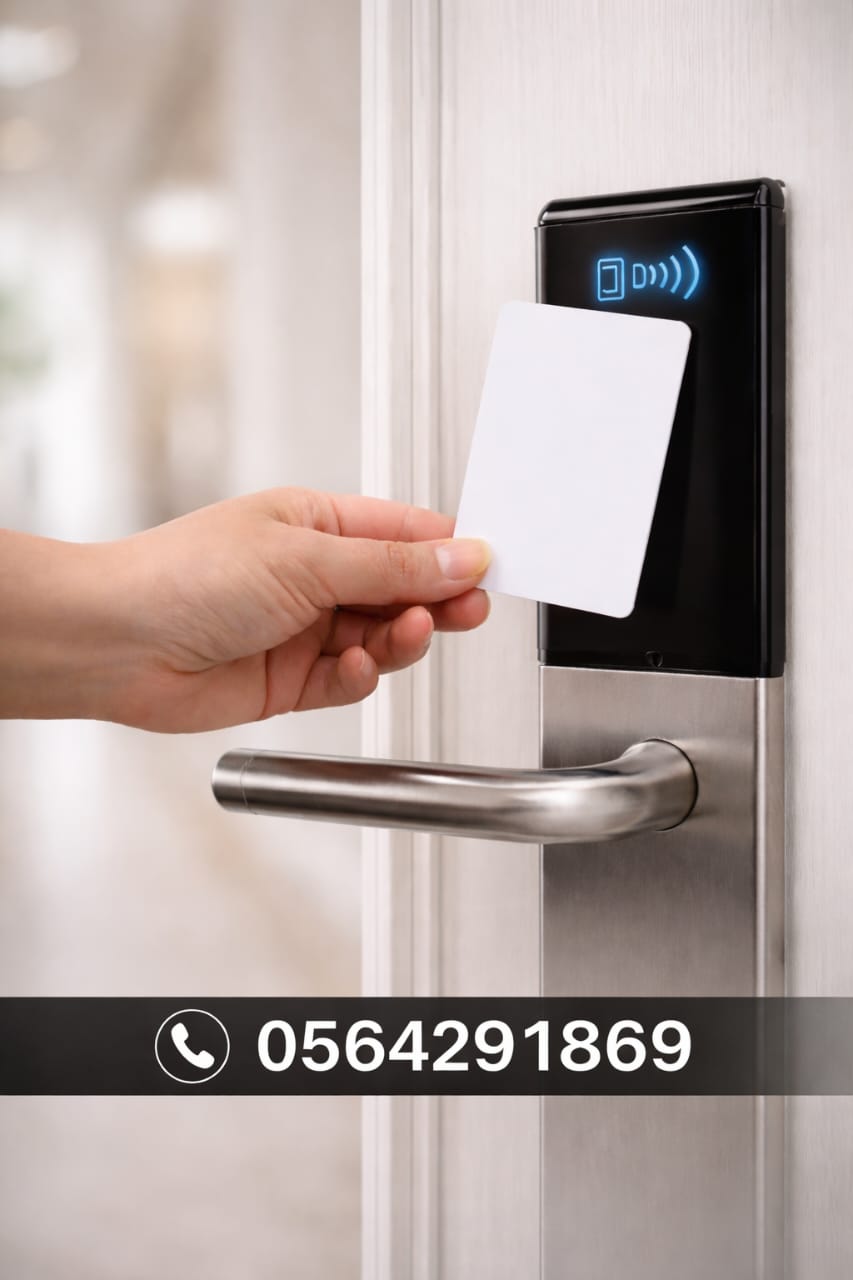 تركيب نظام دخول غرف الفنادق بالكرت .قفل فندقي انيق بالبطاقة